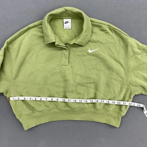 Nike Sage Green Cropped Polo Sweatshirt - Picture 2 of 2